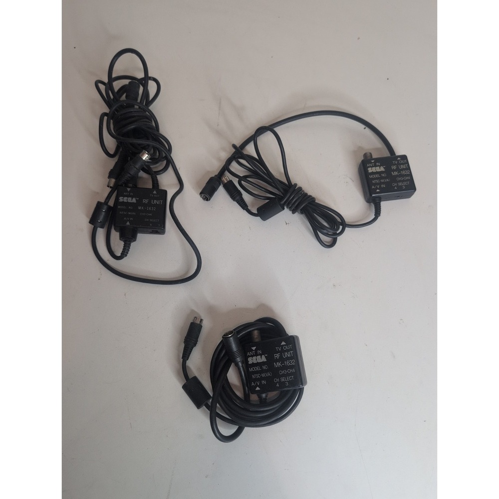 Lot Of 3 Genuine OEM Sega Genesis 9 Pin RF Unit MK-1632 AV Cable Adapter Switch